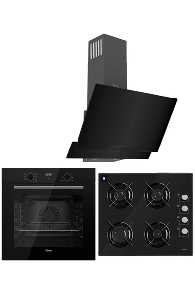 Ferre BLACK PLUS SERİSİ 3LÜ CAM ANKASTRE SET (QBL63CS-S2140-D063) ürün görseli