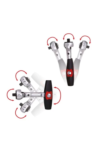 İzeltaş 1507067115 Mafsallı Cırcır T Kol 1/4'' (72 Diş) 115mm - Resim 5