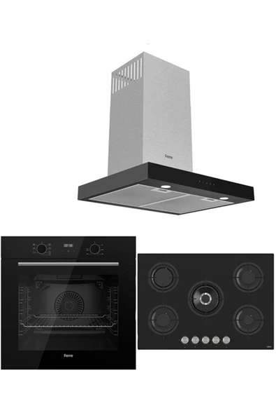 Ferre ICON PLUS 75 SERİSİ 3LÜ CAM ANKASTRE SET (QBL63CS-RS035-D100) ürün görseli