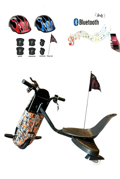 Citymate Drift Car Elektrikli Kaykay Bluetooth Dirift Kar Hoverboard Scooter + Koruma Ekipmanı D25 - Resim 2