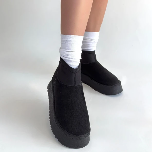 Cuen Siyah Süet Bot - Resim 7