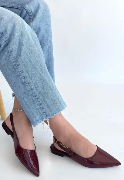 Ummar Bordo Rugan Babet Ayakkabı - Resim 4