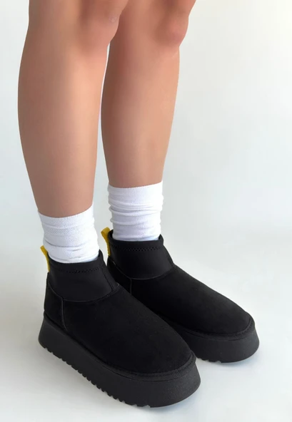 Cuen Siyah Süet Bot - Resim 6