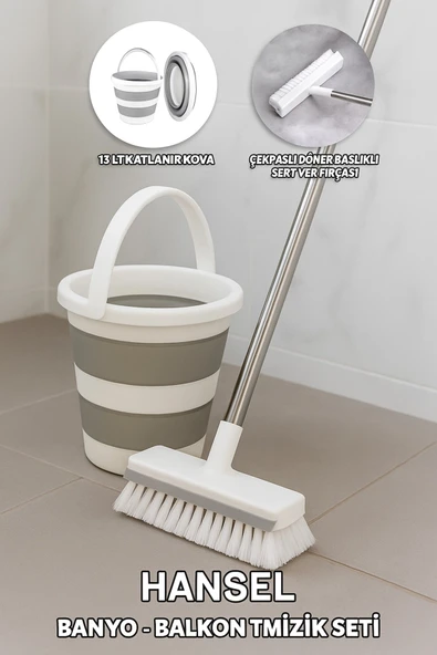 TEMİZLİK SETİ KOVALI BANYO-BALKON KATLANIR KOVA 13LT ürün görseli 1