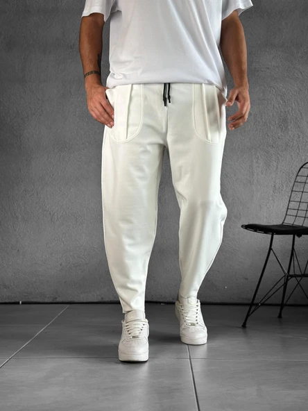 Cep Detaylı Beyaz Baget Pantolon COC2492 - Resim 2