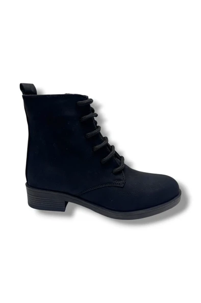 Sdf 152-26 Anatomik Yağlı Deri Fermuarlı Bağcıklı Kadın Bot - Resim 2