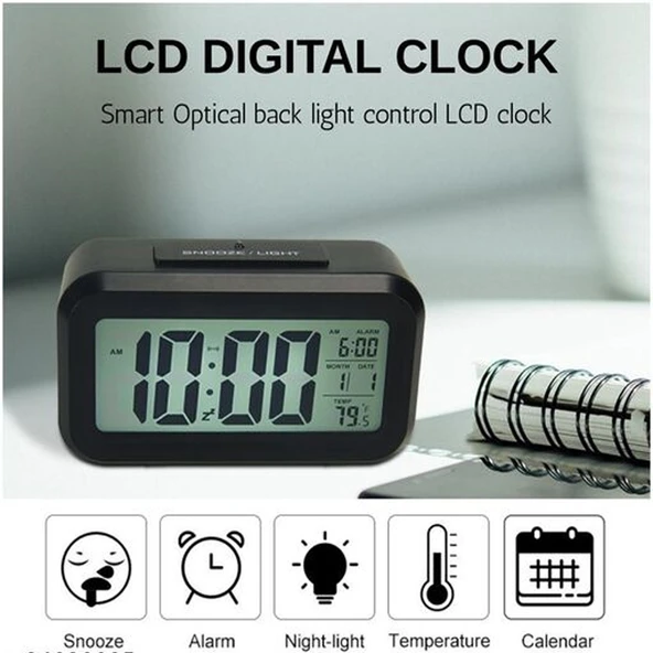 BlackCraft  Dijital Alarmlı Masa Saati - Resim 2