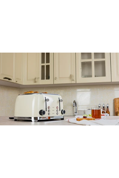 Zln1214 | Retro Ekmek Kızartma Makinesi | 6 Kademeli | Buz Çözme | Yeniden Isıtma | 1500w - Resim 4