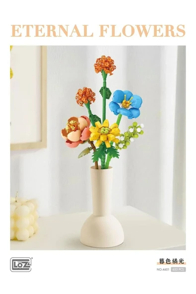 Eternal Flowers Seti – Ayçiçeği, Ortanca, Zambak ve Şakayık Çiçek Buketi Yapı Oyuncağı 633parça - Resim 3