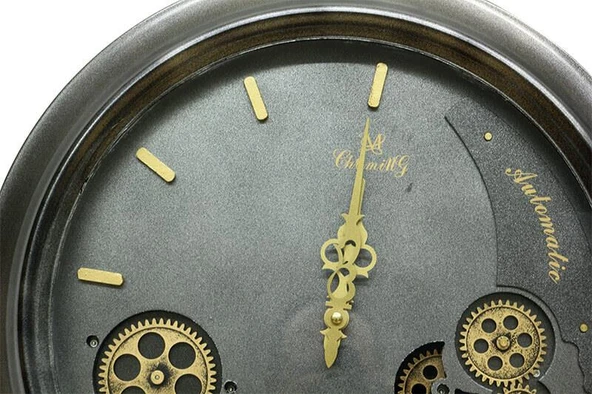 BlackCraft  Saat Çarklı Yuvarlak Duvar Saati Dekoratif Hediyelik - Resim 3