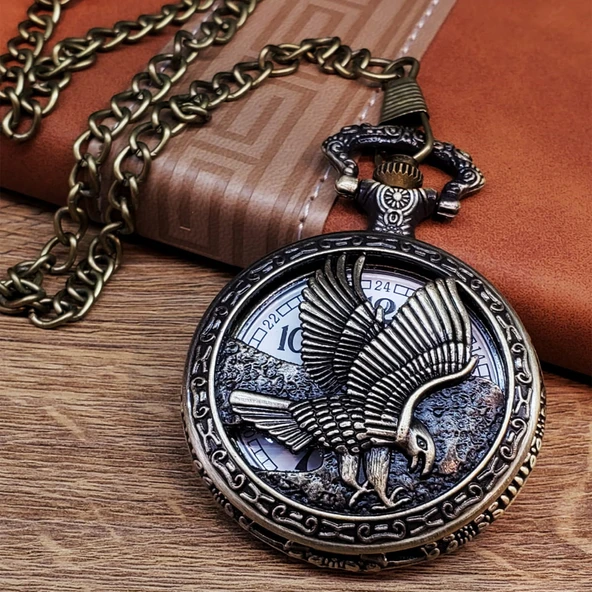 BlackCraft  Kartal Tasarımlı Köstekli Saat - Resim 3