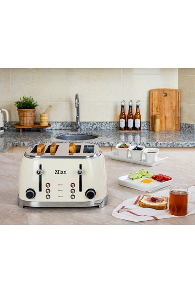 Zln1214 | Retro Ekmek Kızartma Makinesi | 6 Kademeli | Buz Çözme | Yeniden Isıtma | 1500w - Resim 6