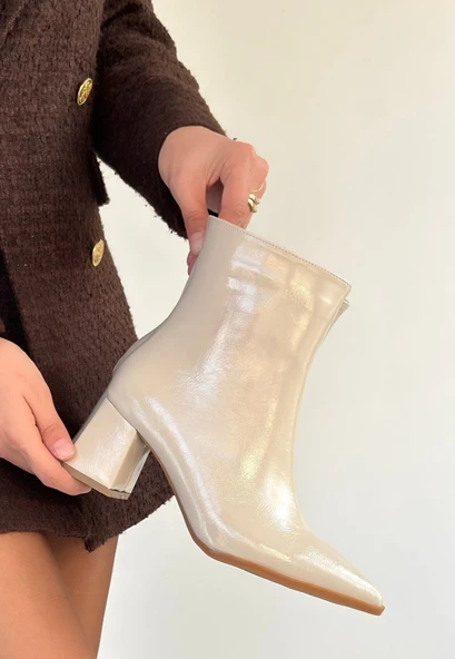 Mosy Bej Rugan Topuklu Bot - Resim 3