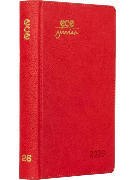 Ece Ajanda 14x20 cm Ajanda 2026 Kemer Kırmızı ürün görseli 1