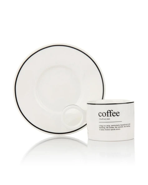 Porselen 2 Kişilik Türk Kahvesi Takımı – Coffee Yazılı | 100 ml ürün görseli