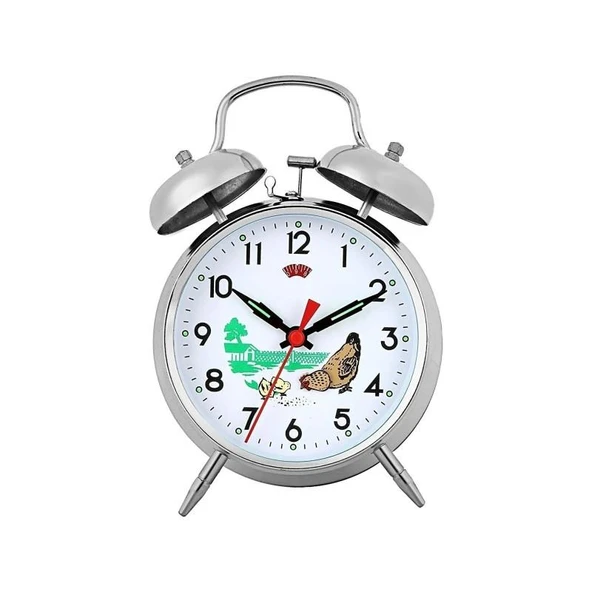 BlackCraft  Metal Kurmalı Masa Saati Tavuklu Saat Büyük Boy ürün görseli 1