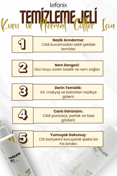 Lefonix Kuru ve Normal Ciltler İçin Temizleme Jeli 150 ml - Resim 4