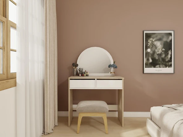 Huzur Makyaj Masası Kotonvizon-Beyaz Renk ürün görseli 1