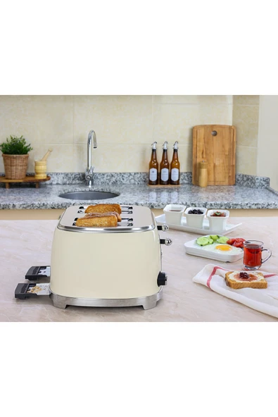 Zln1214 | Retro Ekmek Kızartma Makinesi | 6 Kademeli | Buz Çözme | Yeniden Isıtma | 1500w - Resim 3