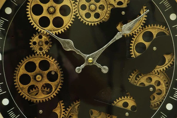 BlackCraft  Saat Çarklı Duvar Saati Dekoratif Ev Ofis Hediyelik - Resim 2