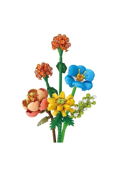 Eternal Flowers Seti – Ayçiçeği, Ortanca, Zambak ve Şakayık Çiçek Buketi Yapı Oyuncağı 633parça - Resim 2