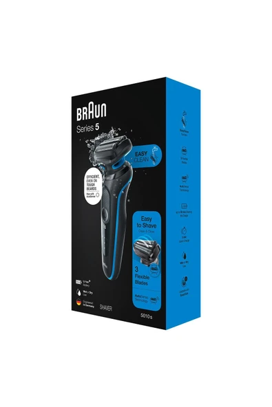 Braun Yeni Seri 5 B1000s Kablosuz Tıraş Makinesi, Autosense, Easyclean, Easyclick, Islak & Kuru - Resim 2