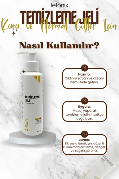 Lefonix Kuru ve Normal Ciltler İçin Temizleme Jeli 150 ml - Resim 3