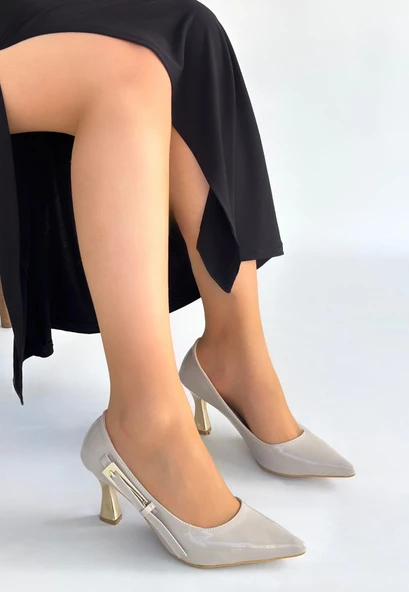 Motya Bej Rugan Topuklu Ayakkabı - Resim 7