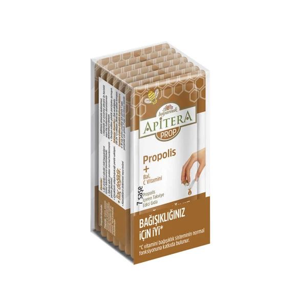 Apitera PROP Doğal Bal, C Vitamini ve 175 mg Propolis İçeren Takviye Edici 56lı Saşe - Resim 2