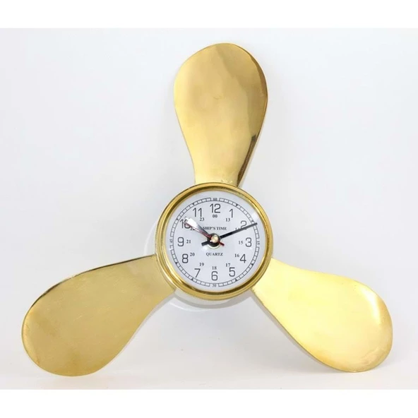 BlackCraft  Pirinç Duvara Asmalı Pervane Tasarımı Saat ürün görseli 1