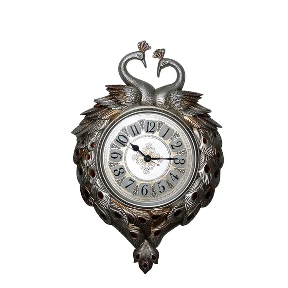 BlackCraft  Duvara Asmalı Tavuskuşu Saat Dekoratif Hediyelik - Resim 2