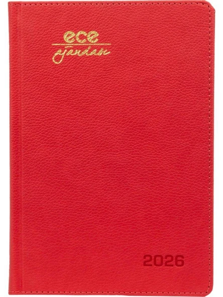 Ece Ajanda 14x20 cm Ajanda 2026 Kemer Kırmızı - Resim 3
