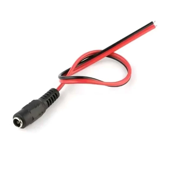 Nif Bilişim 12 Volt Dişi Power Jack DC 12V Dişi Kablolu Besleme Jakı 12 Volt CCTV Jack DC Dişi 5.5mm Dış Çap 2.1mm İç Çapı Vardır 20 Adet - Resim 2