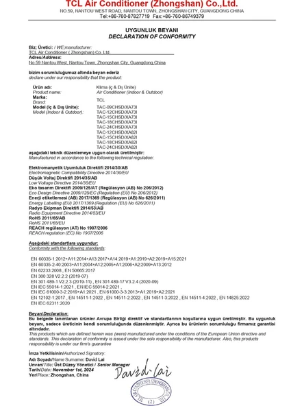 Tcl Elite TAC-12CHSD-XAF1 A++ 12000 BTU Inverter Duvar Tipi Klima - Resim 6