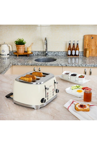 Zln1214 | Retro Ekmek Kızartma Makinesi | 6 Kademeli | Buz Çözme | Yeniden Isıtma | 1500w - Resim 2