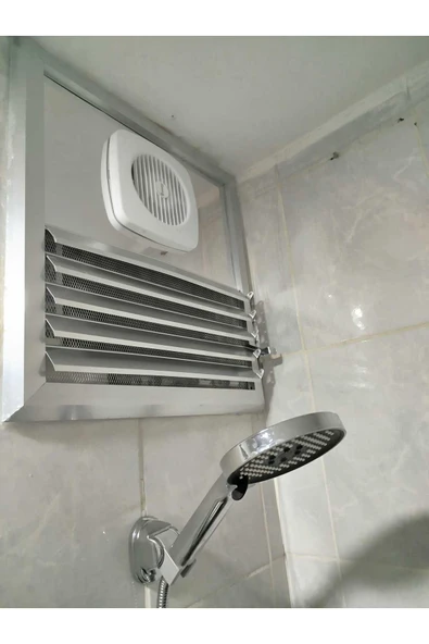 Home PARLAK KROM BANYO MENFEZİ FANLI ALUMINYUM 45X45 CM  Q125 FAN 145 M3 - Resim 3