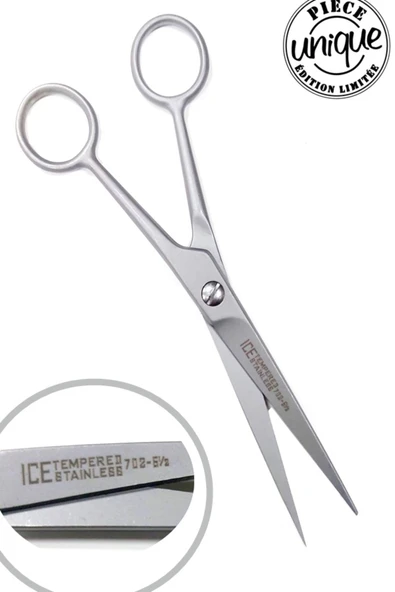 Kampus Kırtasiyem Ice Profesyonel Berber Saç Kesim Makası 17 Cm Kuaför Kaş Bıyık Sakal Kesme Makas - Resim 4