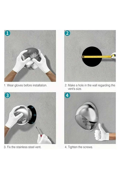 ÇELİK MENFEZ Baca Menfezi PASLANMAZ Q 100 - Resim 5