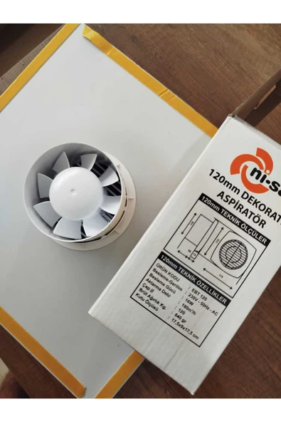 ÇELİK MENFEZ WC-BANYO MENFEZİ ALÜMİNYUM KOMPOZİT FANLI 45X45 MAT SIYAH Q125 FAN - Resim 6