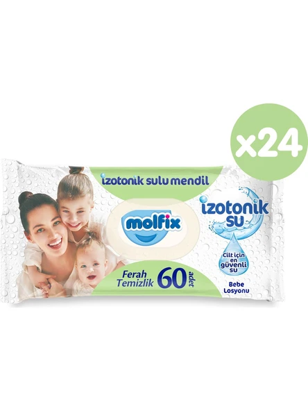 Molfix İzotonik Sulu Ferah Temizlik 60 Yaprak 24'lü Paket Islak Mendil ürün görseli