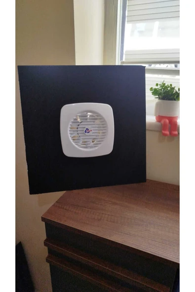 ÇELİK MENFEZ WC-BANYO MENFEZİ ALÜMİNYUM KOMPOZİT FANLI 35X35 MAT SIYAH Q125 FAN - Resim 2