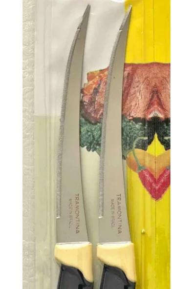 Pinkev Tramontina 6'lı Set Paslanmaz Çelik Uzun Kıvrık Tırtıklı Çok Amaçlı Mutfak Bıçağı - Resim 6