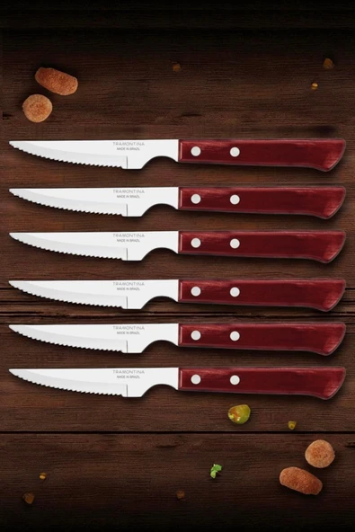 Pinkev Tramontina 6lı Set Paslanmaz Çelik Polywood Sap Steak Et Bıçağı ürün görseli
