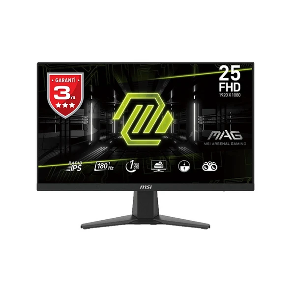 MSI MAG 256F 24.5" 180HZ 1MS  IPS 1920x1080 (FHD) Adaptive-Sync Gaming Monitör ürün görseli 1