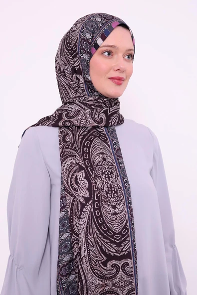 Saks Etnik Desen Love Şal ürün görseli