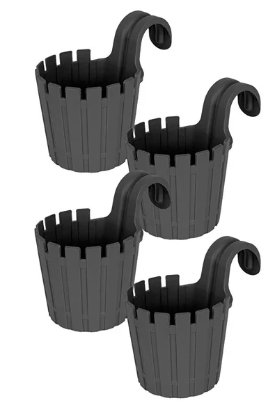 4 Adet Akasya Tekli Kolay Askı Saksı Seti 1,5 Litre Askılı Balkon Çit Saksısı Set 15cm ürün görseli 1
