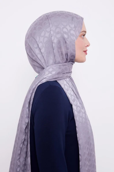 Füme Halka Desen Jakarlı Janjan şal - Resim 3