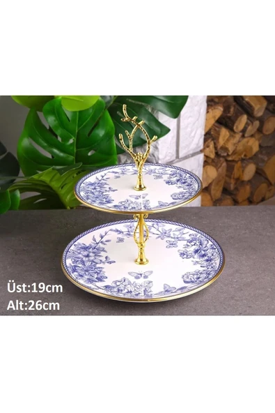 Pinkev Spring 6 Parça Seramik Pasta Servis Sunum Tabağı Takımı Seti - Resim 3