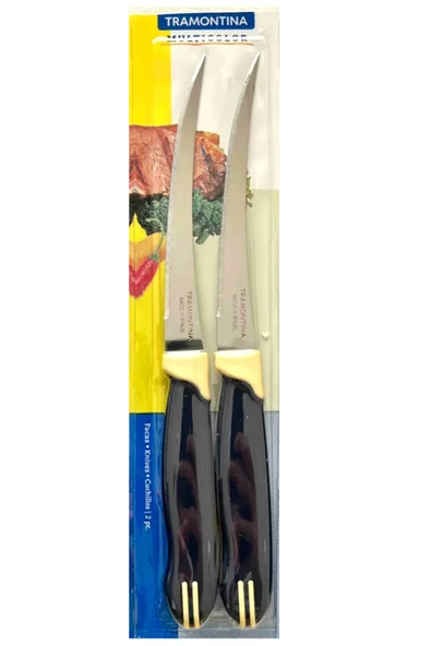 Pinkev Tramontina 6'lı Set Paslanmaz Çelik Uzun Kıvrık Tırtıklı Çok Amaçlı Mutfak Bıçağı - Resim 4