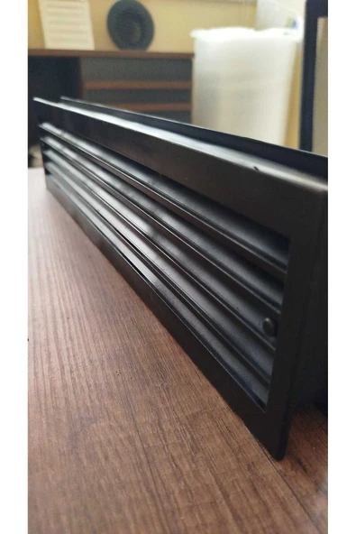 ÇELİK MENFEZ KAPI MENFEZİ 45X10 CM OLCUSUNDE PLASTİK-MAT SIYAH - Resim 3